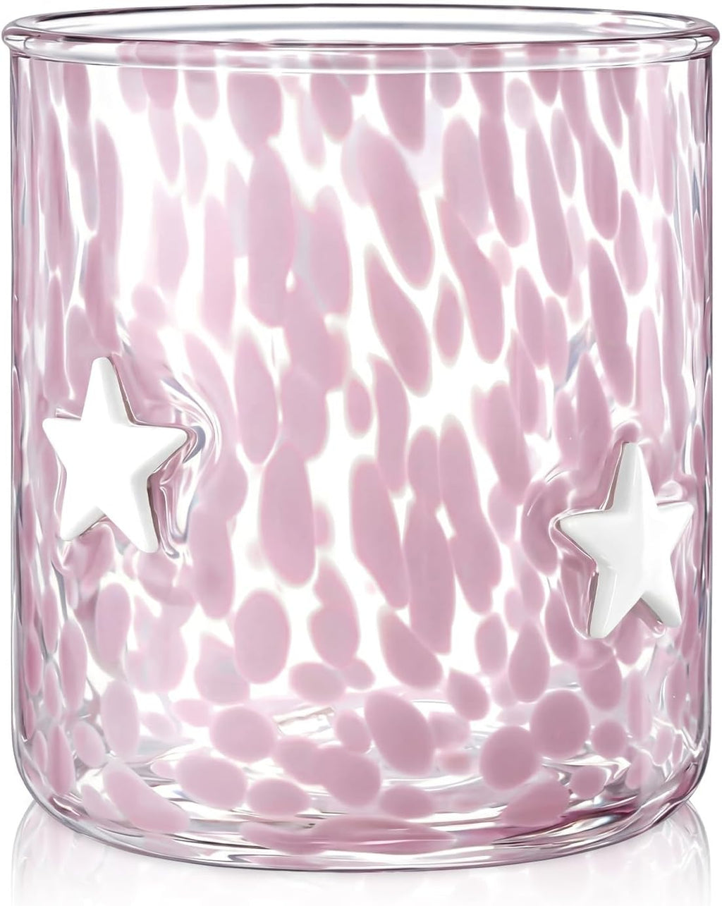 Pink Confetti Star Icon Juice Glass 14 oz Star Icon Glasses Cups