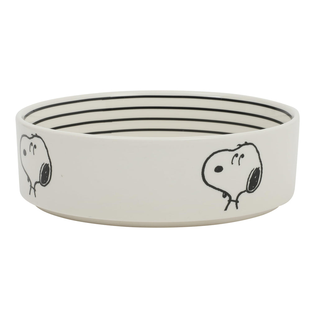 Peanuts Snoopy & Charlie Brown 6" Stoneware Dog Food Bowl – for Small to Medium Dogs – Cute Cartoon Pet Dish, Durable & Easy to Clean – Puppy Feeding