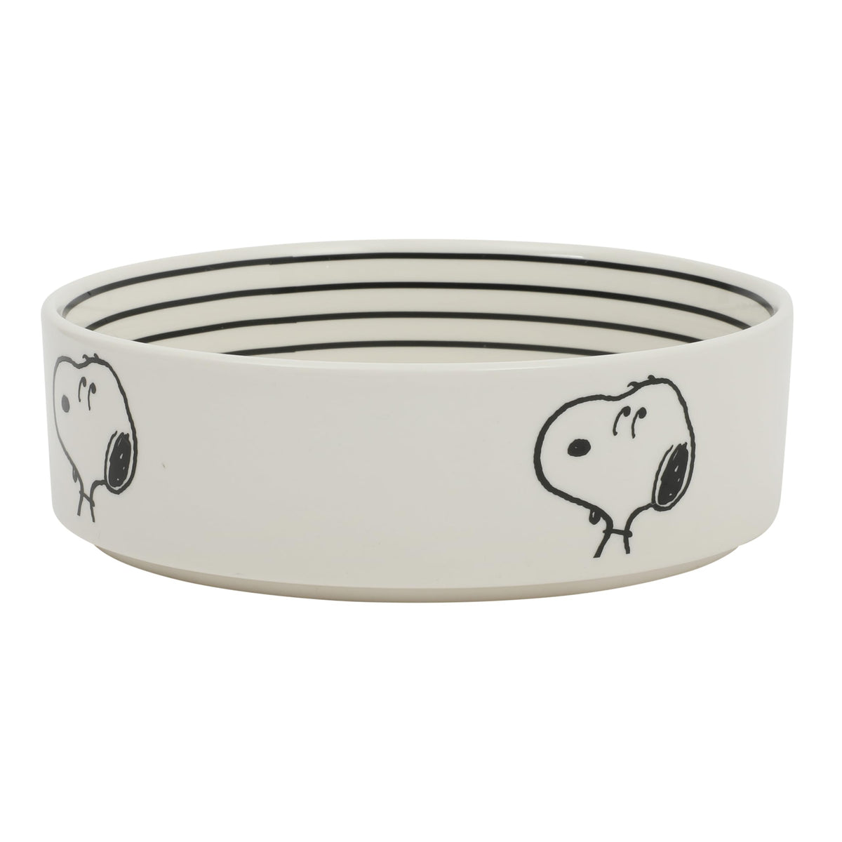 Peanuts Snoopy & Charlie Brown 6" Stoneware Dog Food Bowl – for Small to Medium Dogs – Cute Cartoon Pet Dish, Durable & Easy to Clean – Puppy Feeding
