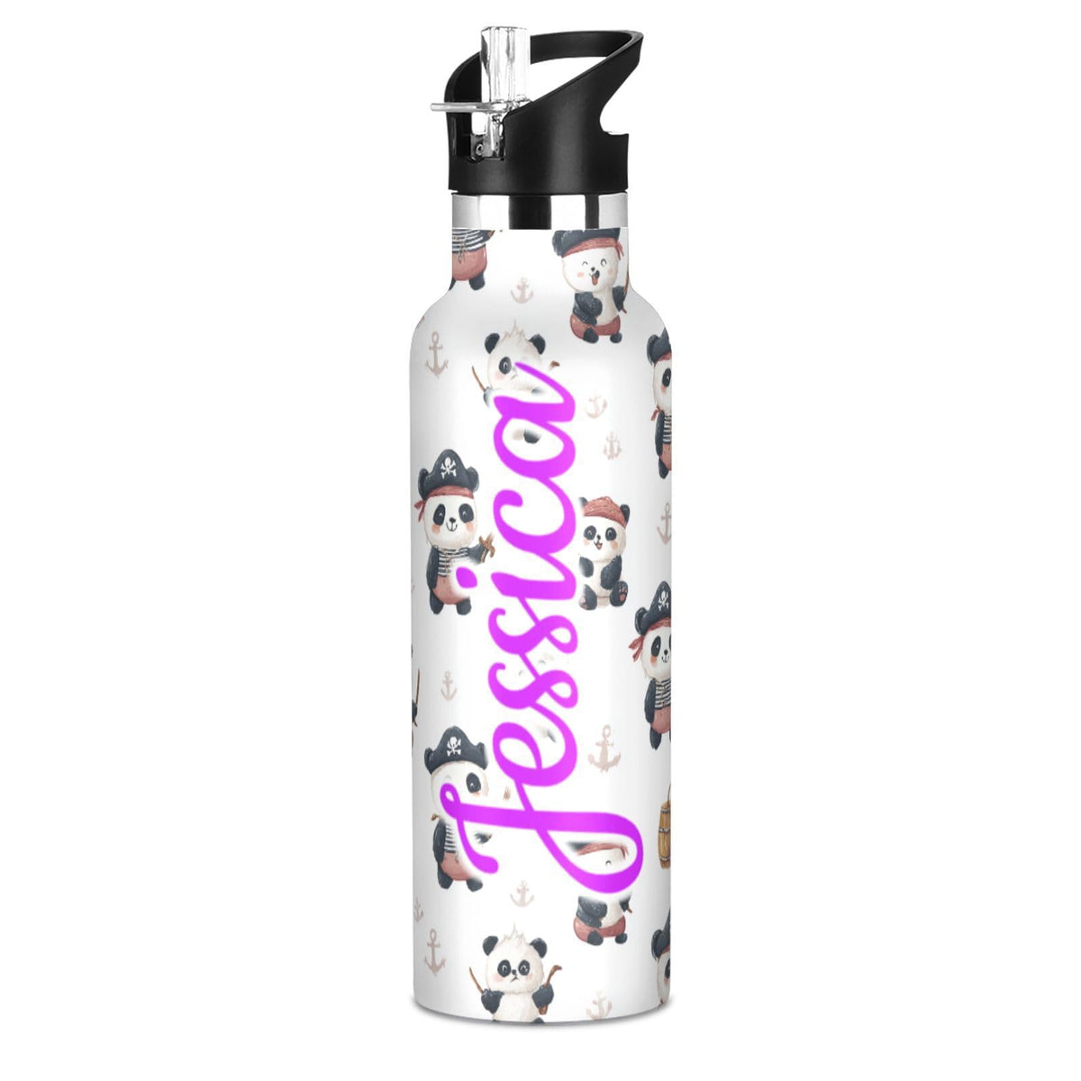 Kcldeci Kids Water Bottle for School Cartoon Chicken Nuggets Personalized 20oz Stainless Steel Insulated Tumbler with Straw, Leak-Proof Travel Flask for Boys Girls, BPA-Free