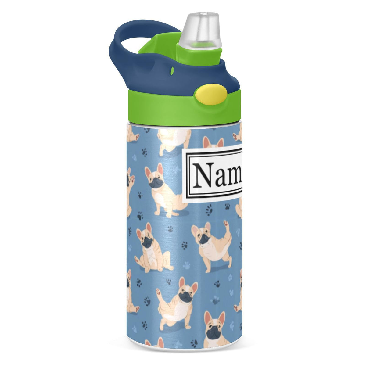 Personalized Name Water Bottles for Kids Cartoon Rats Cheese Custom Toddlers Insulated Stainless Steel with Straw Lid Tumbler Gift for Boys Girls Birthday School