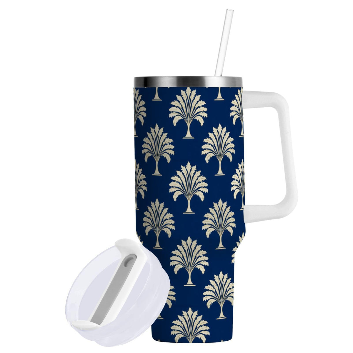 Cartoon Style White Geese Tumbler with Handle and Straw Leak Proof Tumbler 2 in 1 Lid Insulated Water Bottle Tumblers Stainless Steel Cup Large Travel Mug Cups, Gifts for Women Man, 30oz