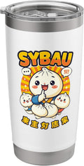 SYBAU Funny Bao Bun Cartoon Design | Streamer Inspired Pun Stainless Steel Insulated Tumbler