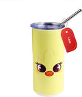 SKZOO Travel Coffee Cups 14 oz Cartoon Design Insulated Tumbler for Hot and Cold Beverages Portable Coffee Mugs Ideal for Travel Home and Office Use (YELLOW)