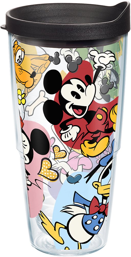 Tervis Disney - Classic Characters Tumbler with Wrap and Black Lid 24oz, Clear