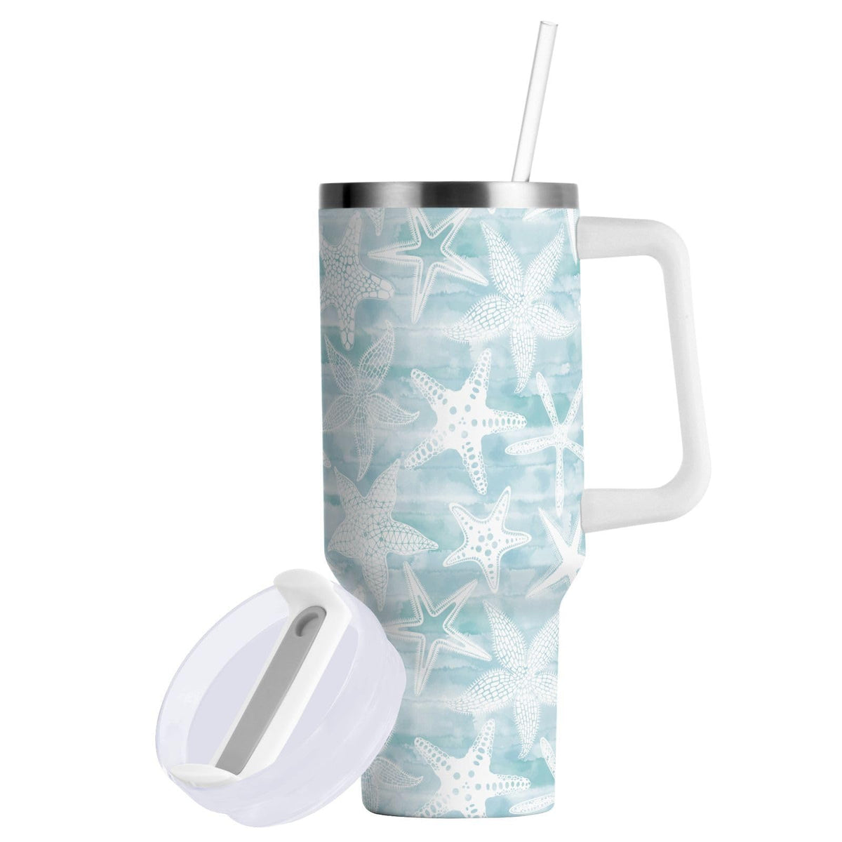 Cartoon Style White Geese Tumbler with Handle and Straw Leak Proof Tumbler 2 in 1 Lid Insulated Water Bottle Tumblers Stainless Steel Cup Large Travel Mug Cups, Gifts for Women Man, 30oz