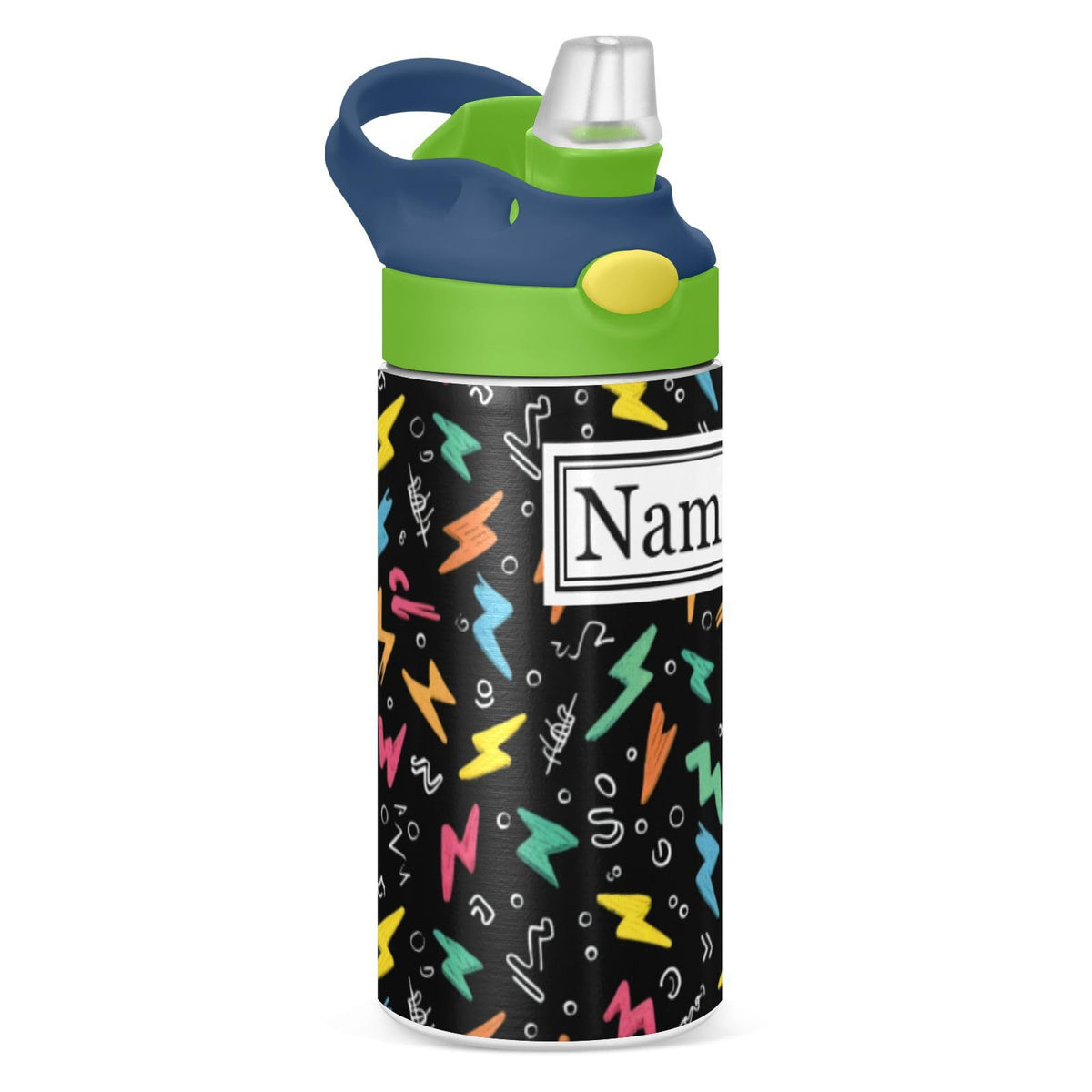 Personalized Name Water Bottles for Kids Cartoon Rats Cheese Custom Toddlers Insulated Stainless Steel with Straw Lid Tumbler Gift for Boys Girls Birthday School