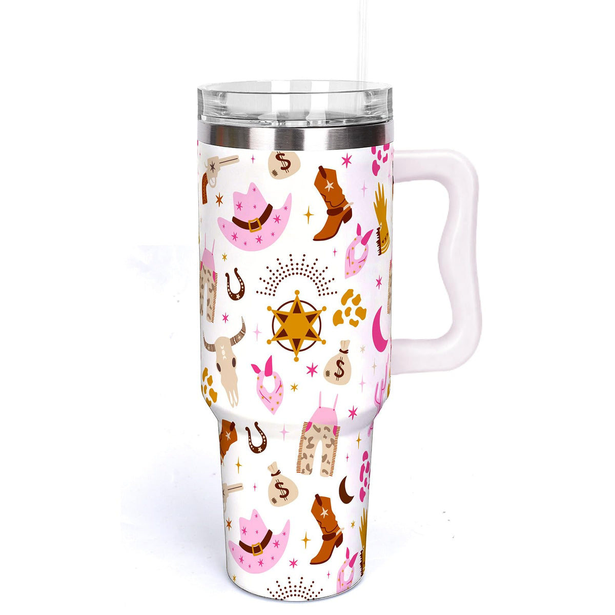Whaline 40 Oz Cartoon Sponge Tumbler with Handle Straw and Lid Ocean Themed Travel Tumbler Flower Bubble Jellyfish Coffee Cup for Friend Summer Holiday Birthday Party Favors