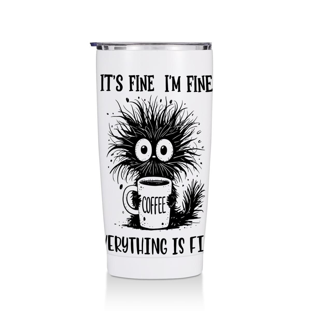 Cute Cat 20 oz Tumbler, Funny Cats Stainless Steel Insulated Water Bottle