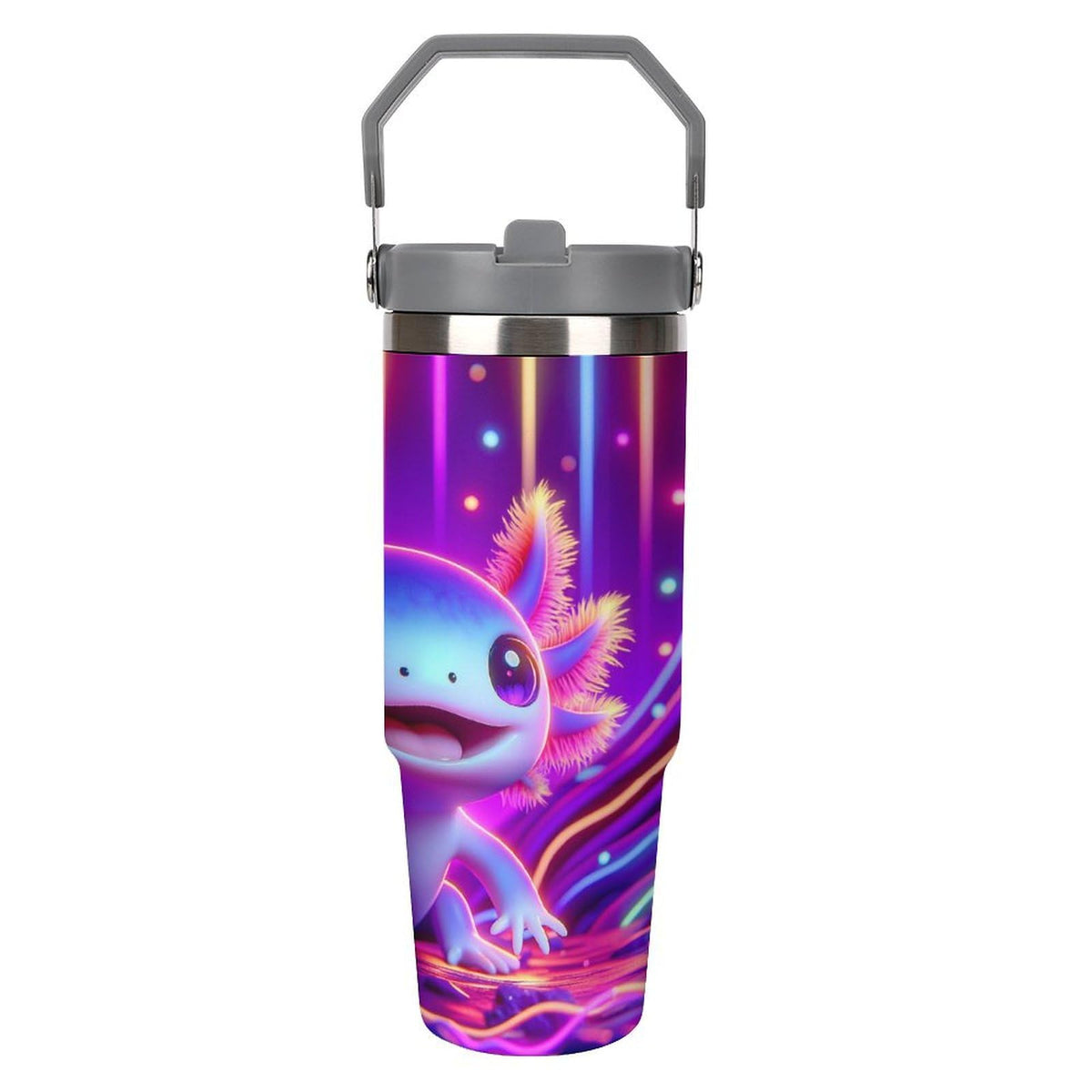 Black Cat Yellow Eyes Tumbler with Lid And Straw 40oz Cartoon Halloween Stainless Steel Cup Insulated, Large Capacity Car Cup, Leakproof Travel Tumbler Coffee Mug with Handle