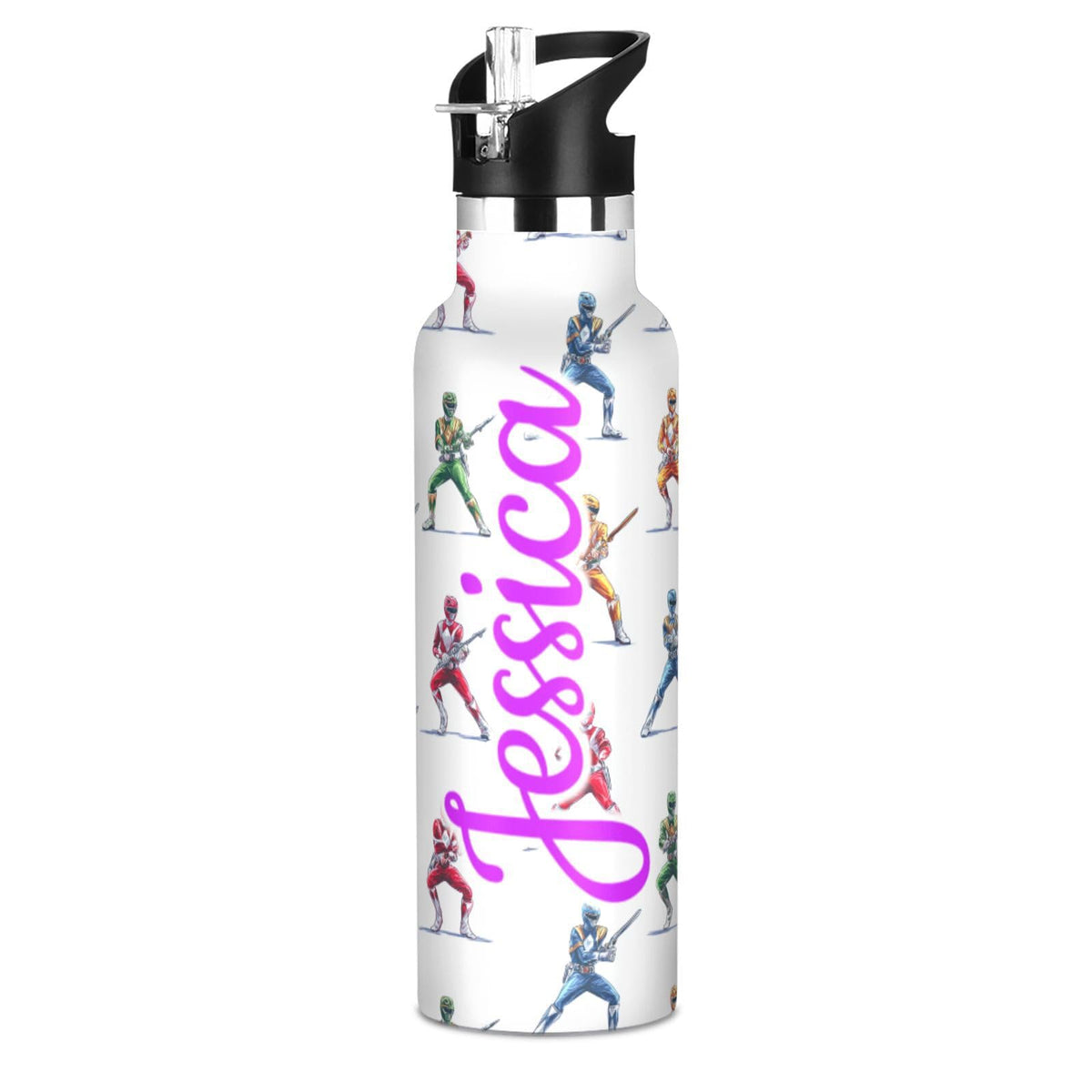 Kcldeci Kids Water Bottle for School Cartoon Chicken Nuggets Personalized 20oz Stainless Steel Insulated Tumbler with Straw, Leak-Proof Travel Flask for Boys Girls, BPA-Free