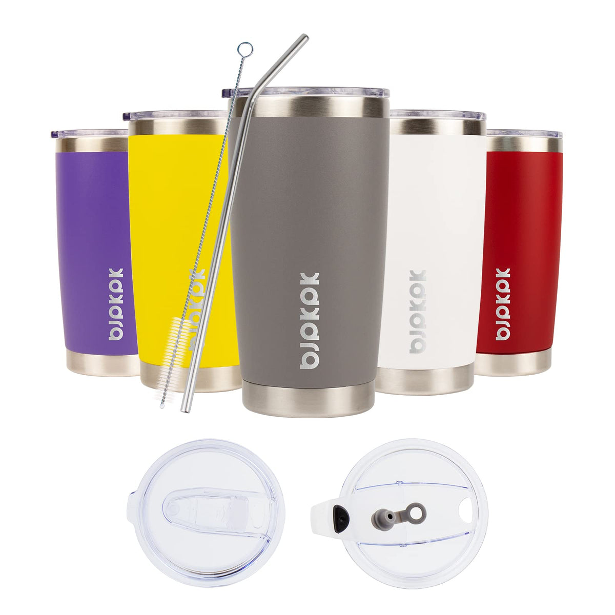 BJPKPK 30 oz Tumbler with Lid and Straw, Insulated Stainless Steel Cup