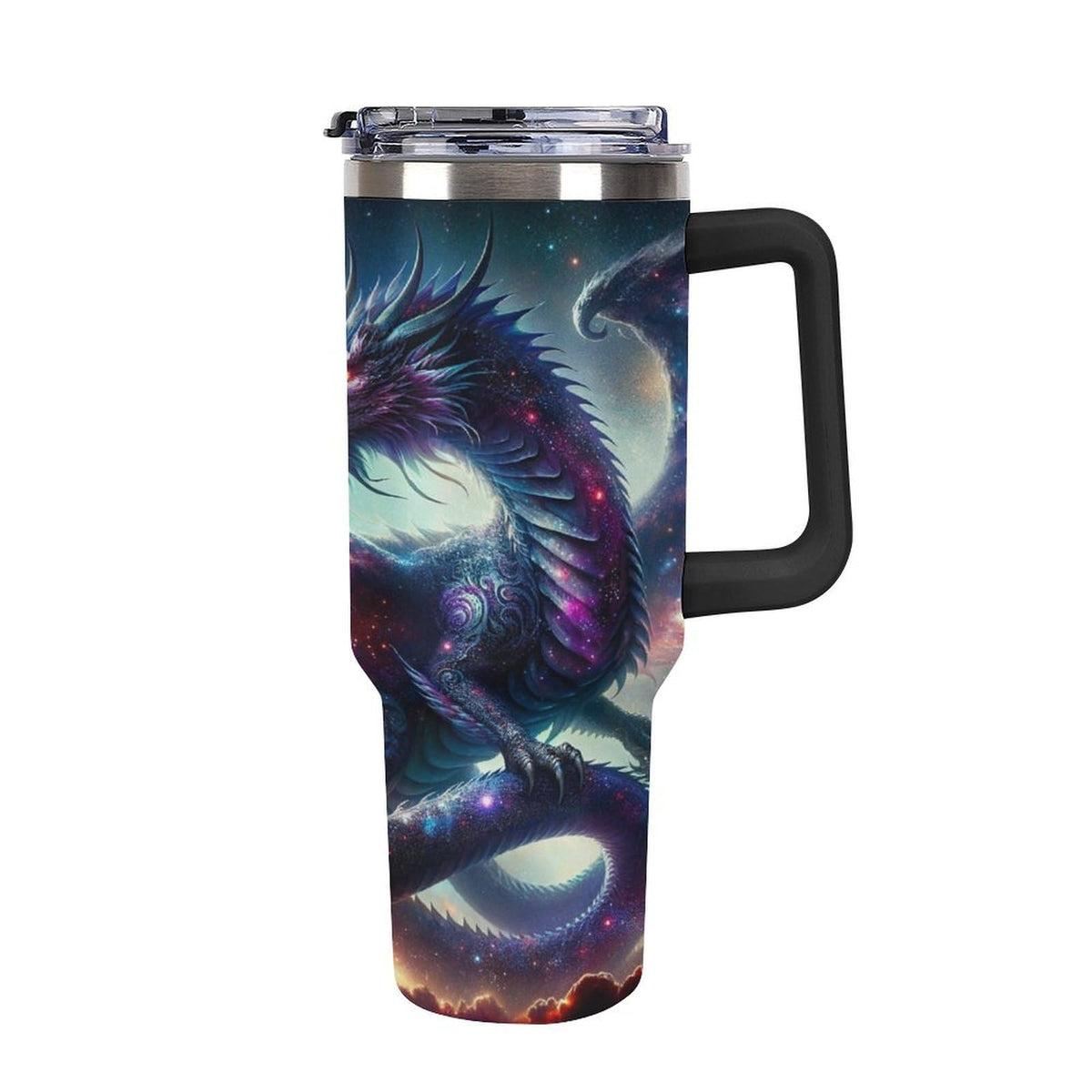 Black Cat Yellow Eyes Tumbler with Lid And Straw 40oz Cartoon Halloween Stainless Steel Cup Insulated, Large Capacity Car Cup, Leakproof Travel Tumbler Coffee Mug with Handle