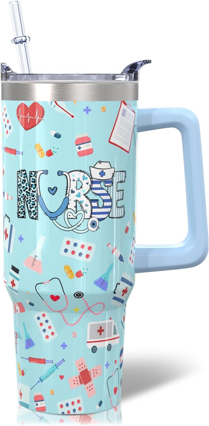 30oz Cartoon Castle Gifts for Castles Lovers-Bowknot Fireworks Tumbler with Handle with Lid and Straw Cup Stainless Steel Insulated Travel Coffee Mug - Birthday,Christmas Gift