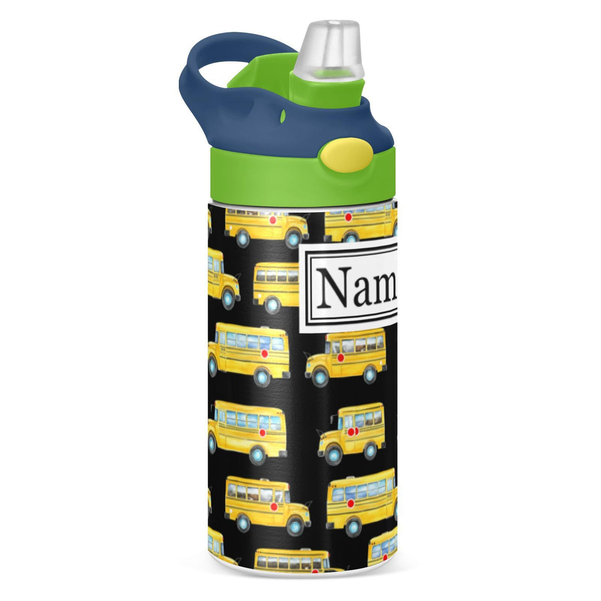 Personalized Name Water Bottles for Kids Cartoon Rats Cheese Custom Toddlers Insulated Stainless Steel with Straw Lid Tumbler Gift for Boys Girls Birthday School