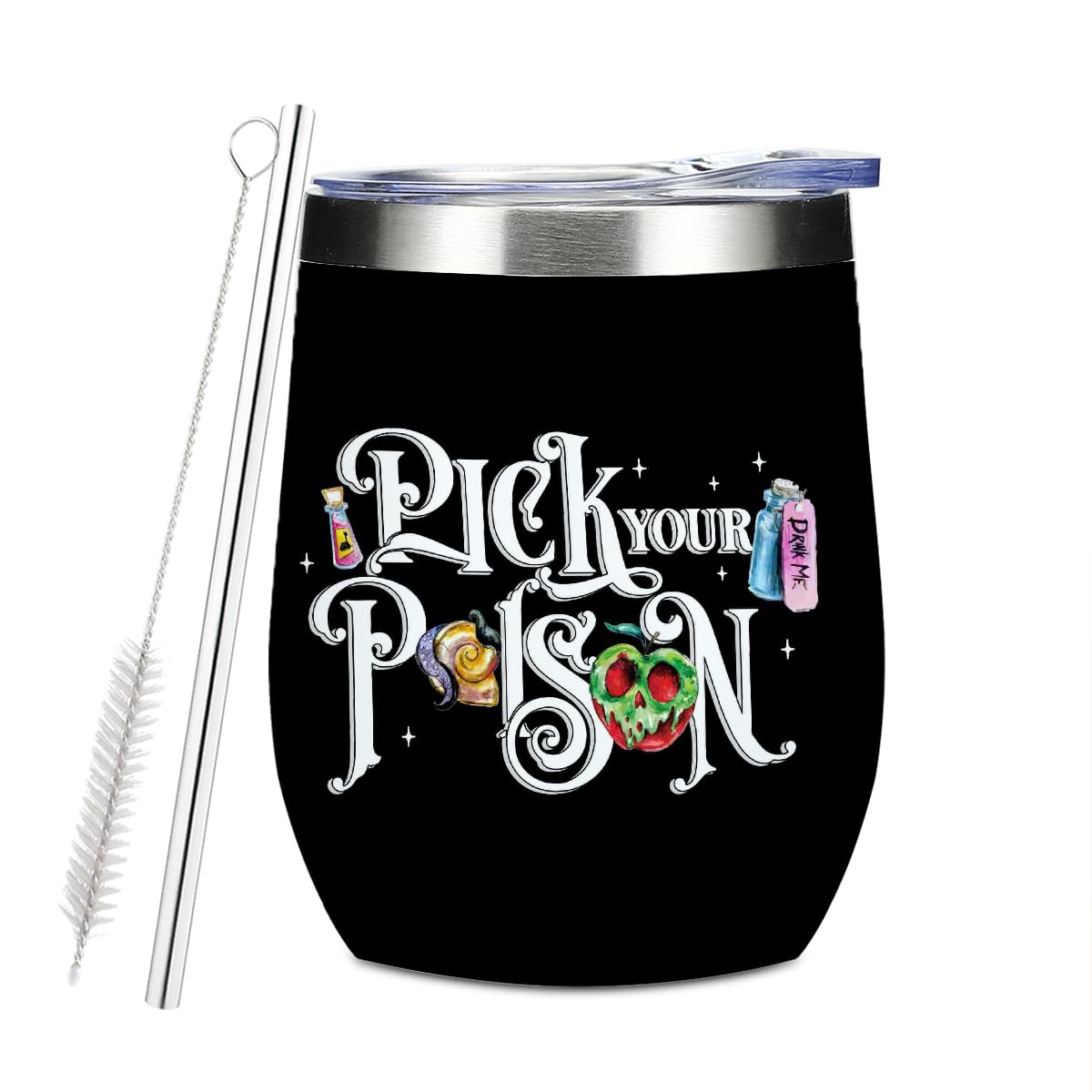Cartoon Donkey Wine Tumbler, 12 oz Tumbler with Lid, Straw Insulated Wine Glass Stainless Steel Travel Coffee Mug, Cartoon Character Lover Gifts for Women Men Movie Fans Female Christmas Birthday