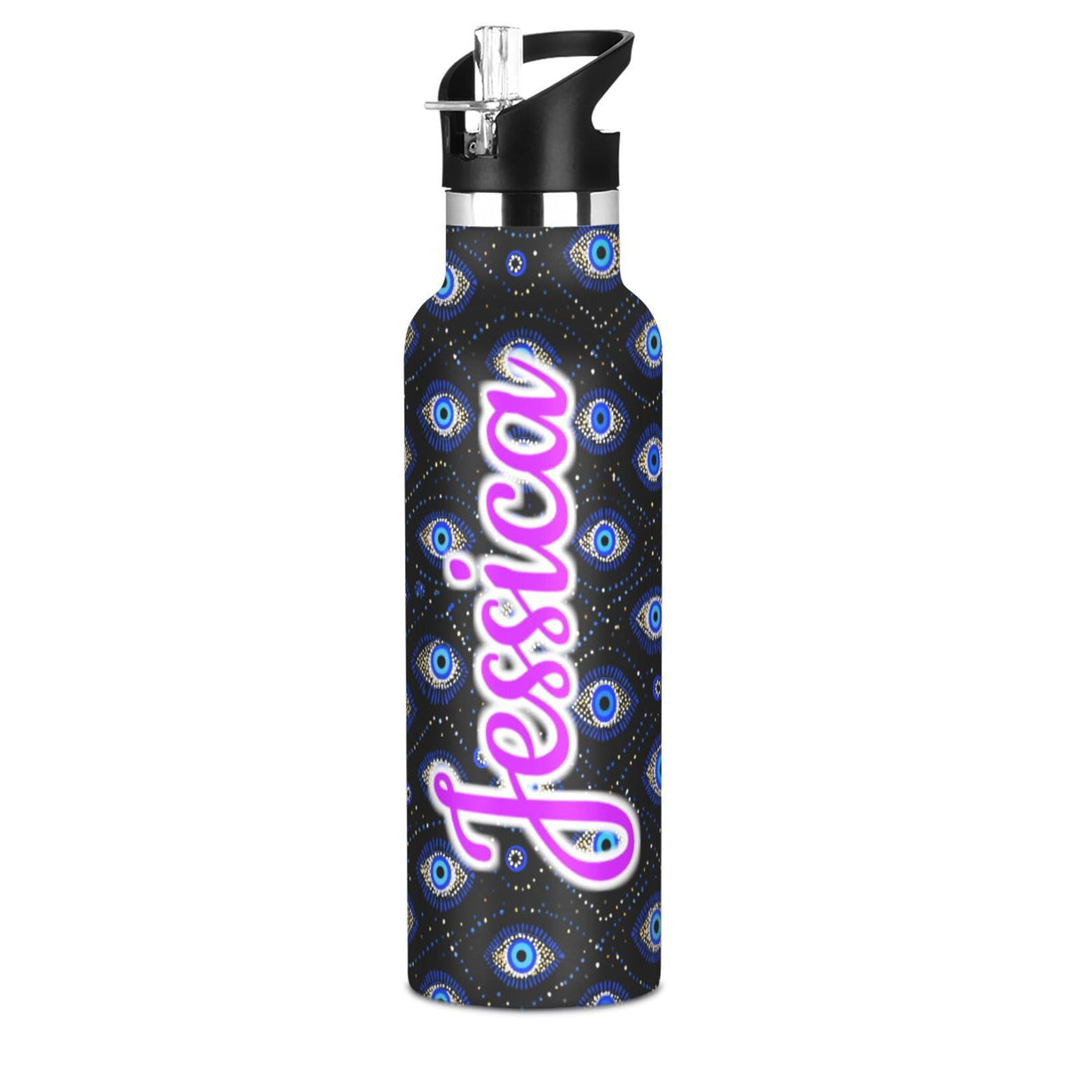 Kcldeci Kids Water Bottle for School Cartoon Chicken Nuggets Personalized 20oz Stainless Steel Insulated Tumbler with Straw, Leak-Proof Travel Flask for Boys Girls, BPA-Free