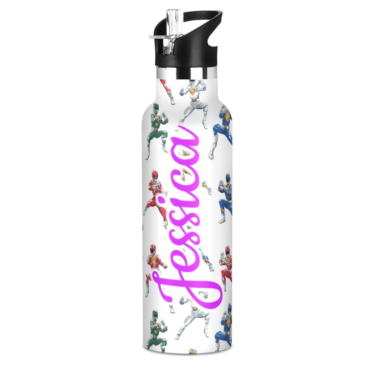 Kcldeci Kids Water Bottle for School Cartoon Chicken Nuggets Personalized 20oz Stainless Steel Insulated Tumbler with Straw, Leak-Proof Travel Flask for Boys Girls, BPA-Free