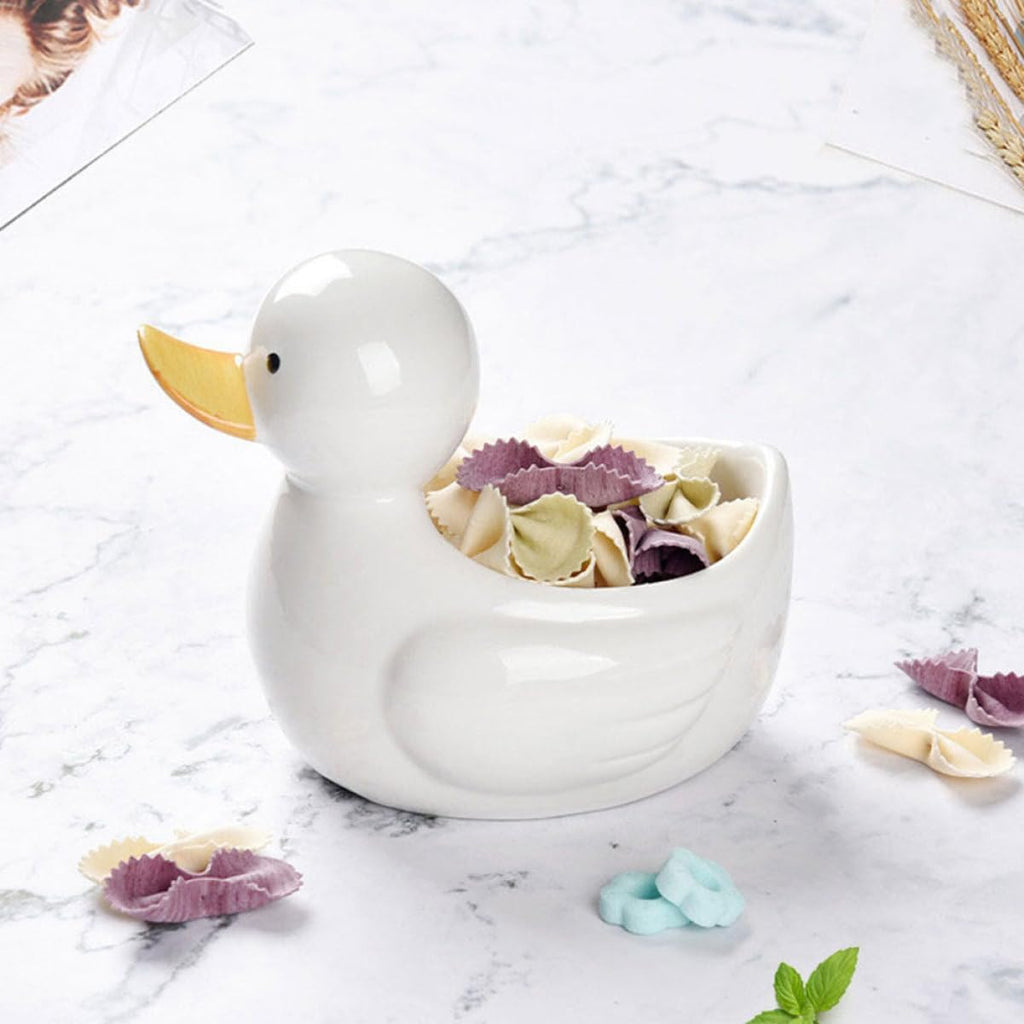 MAGICLULU Cute Duck Ceramic Bowl 5.51 X 4.72 X 4.25 in Cartoon Style Salad Fruit Storage Bowl Soup Serving for Sushi Noodles Home Kitchen Tableware
