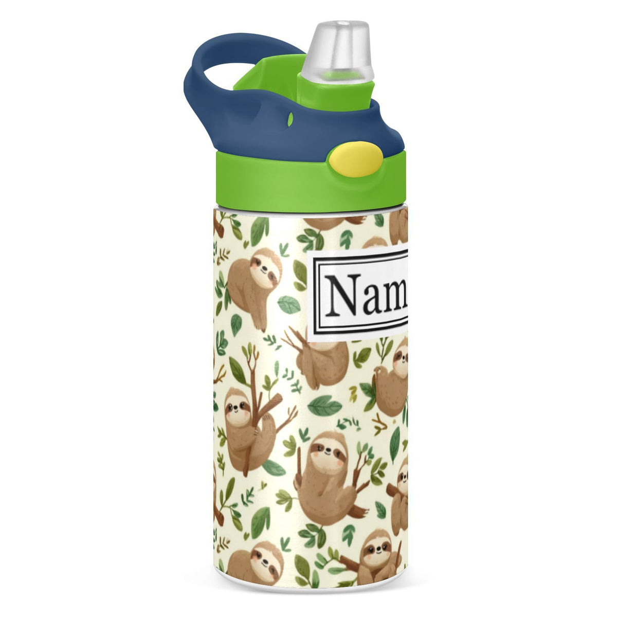 Personalized Name Water Bottles for Kids Cartoon Crocodiles Basketball Custom Toddlers Insulated Stainless Steel with Straw Lid Tumbler Gift for Boys Girls Birthday School