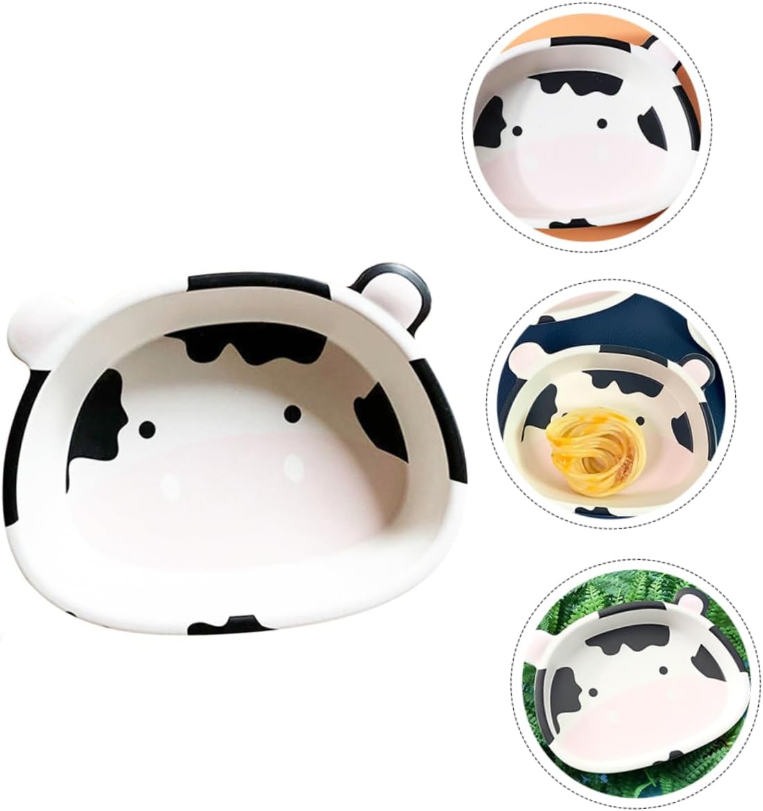 Alipis Cartoon Cow Shaped Breakfast Bowl Creative Food Serving Bowl for Boys and Girls Easy to Clean for Salad Fruits and Noodles Fun Table Decoration