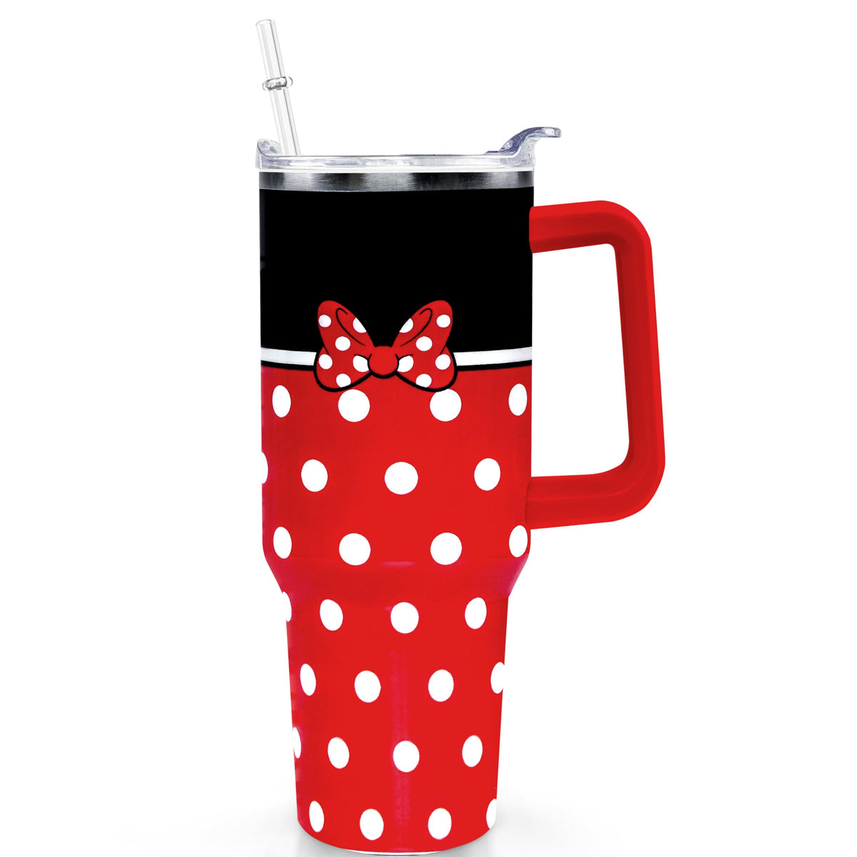 Cartoon Mouse Tumbler 40 Oz With Lid and Straw Stainless Steel Insulated with Handle Gloves Travel Coffee Mug - Birthday,Christmas Gift
