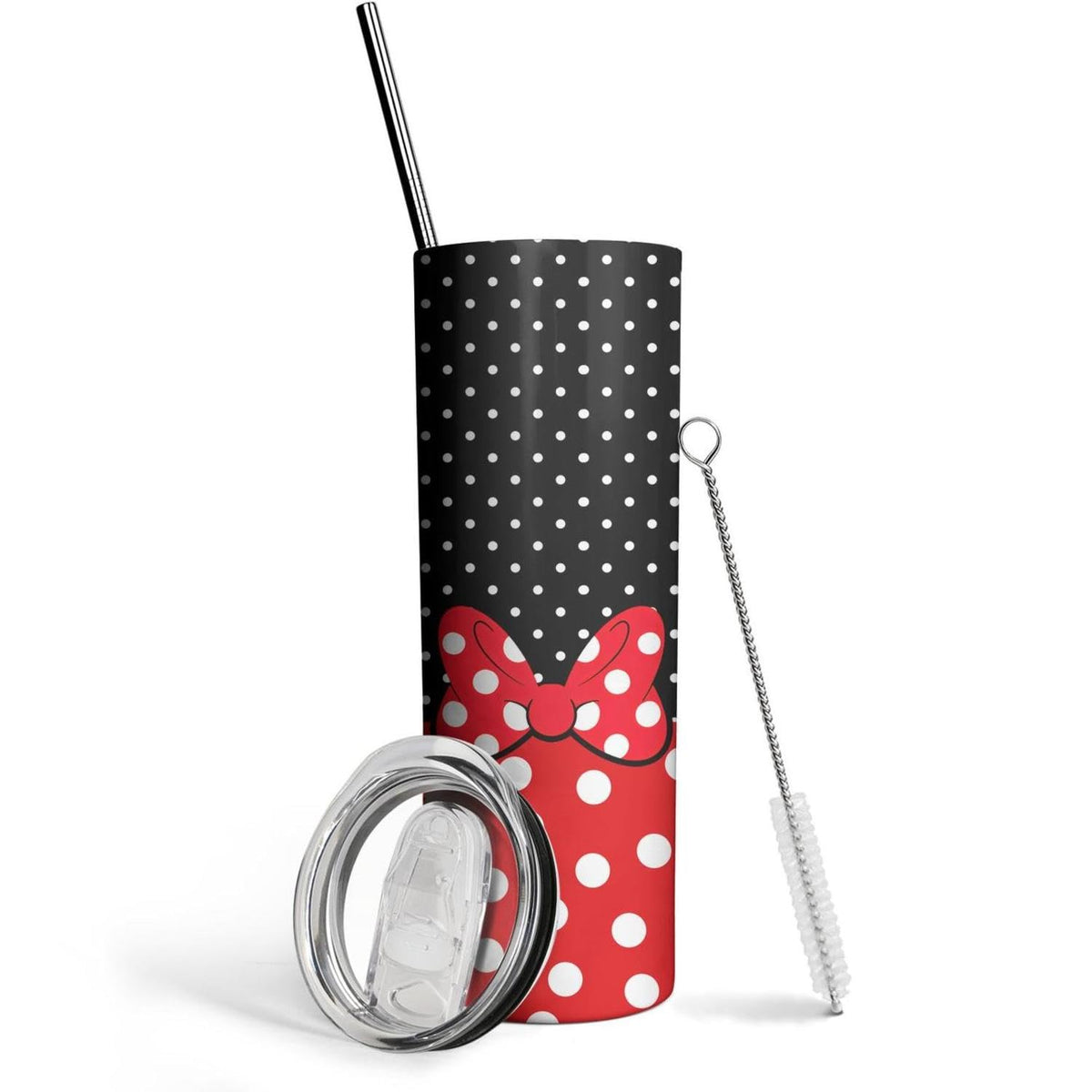 Cartoon Mouse Tumbler for Women Gift Bowknot with Lid&Straw 20ozCup