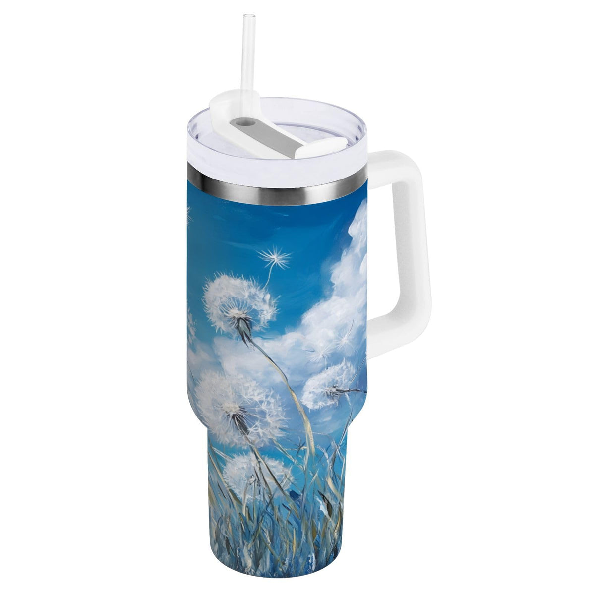 30oz Tumbler Cartoon Giraffes Insulated Coffee Cup Stainless Steel Travel Mug Car Water Bottle with Lid Straw Handle