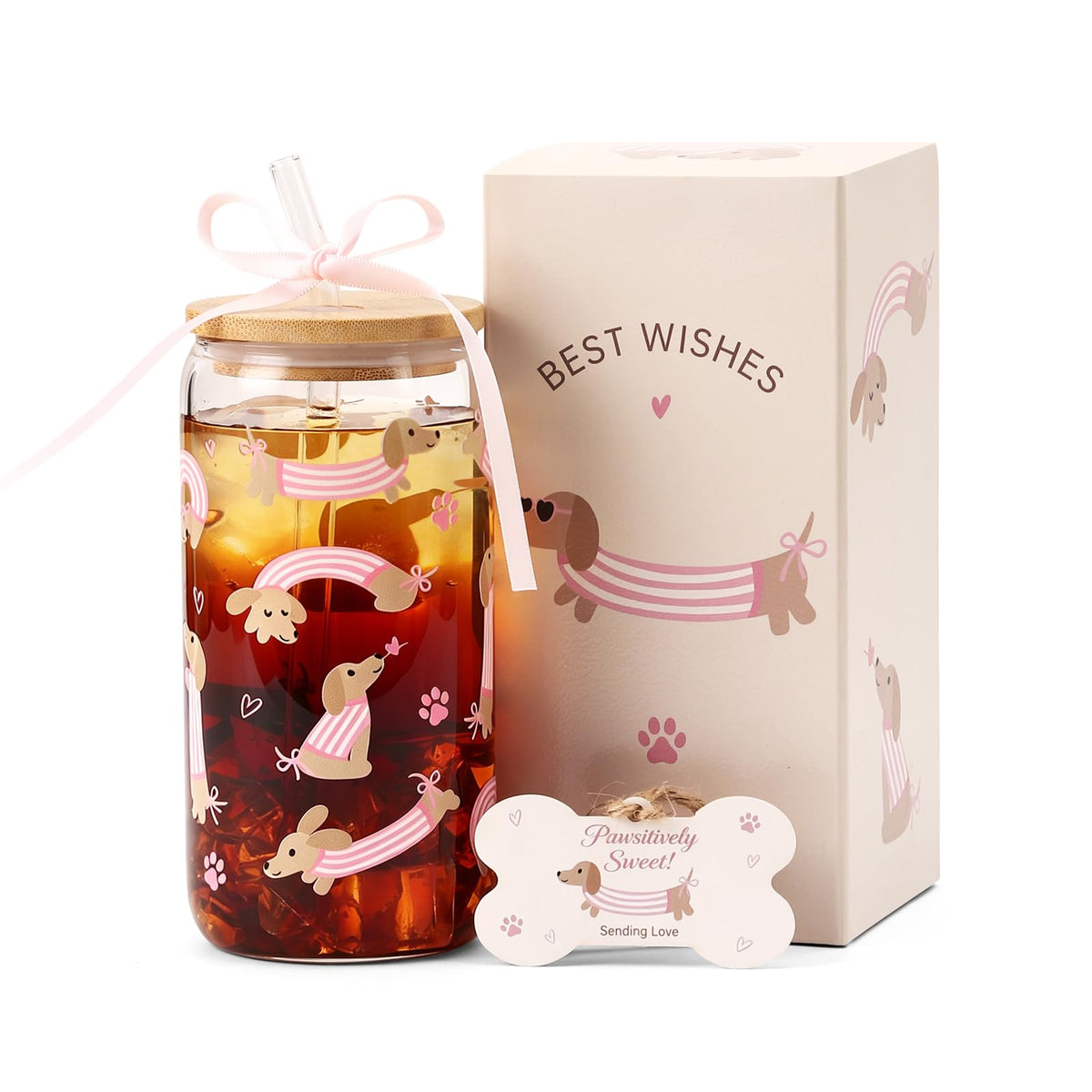 Lemon Glass Cups with Lid and Straw, Cute Lemon Gift for Women