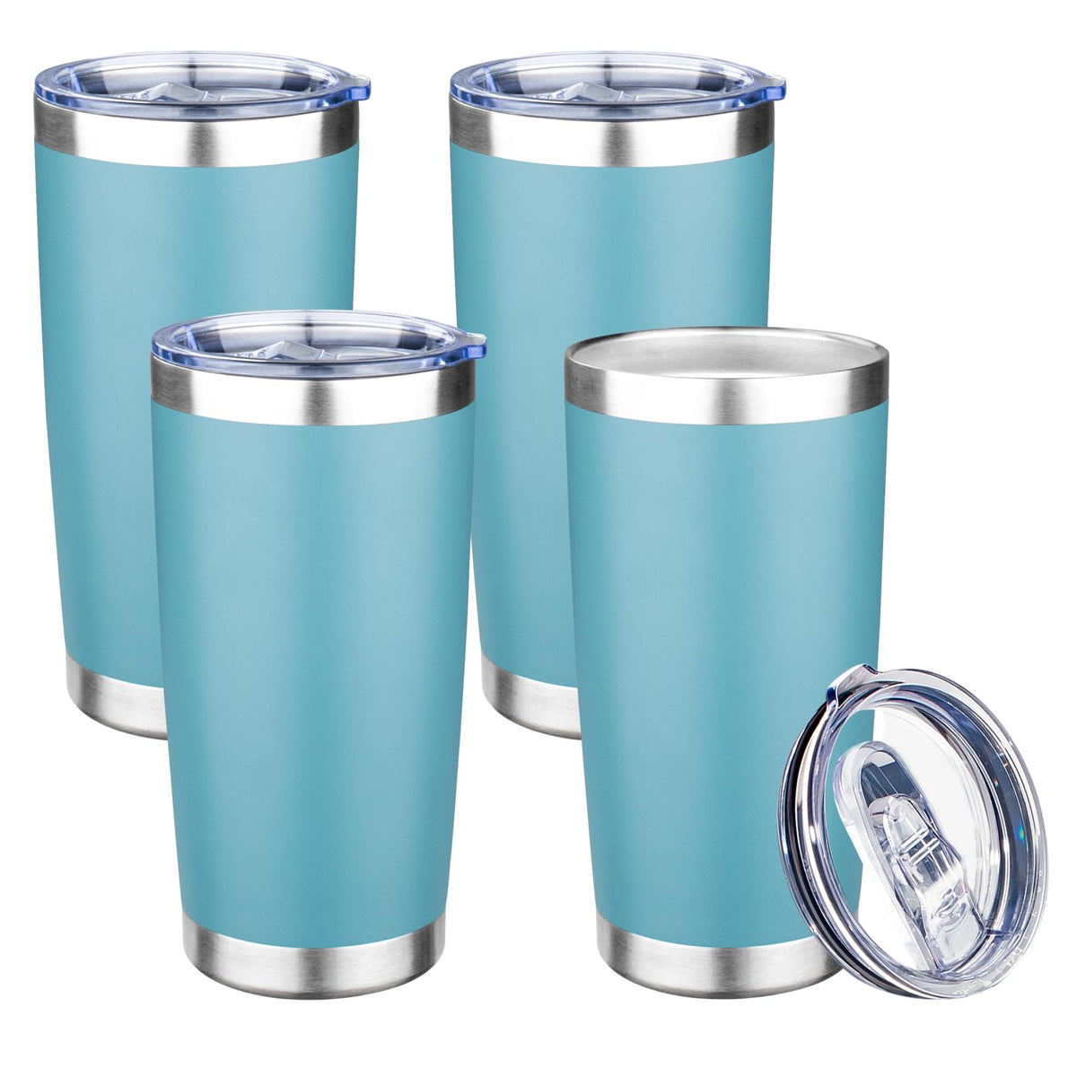 20oz Tumbler with Lid Double Wall Vacuum Insulated Travel Coffee Mug Stainless Steel Thermal Cup Powder Coated Sturdy Coffee Tumbler Bulk for Hot and Cold Beverage (Pink,1)