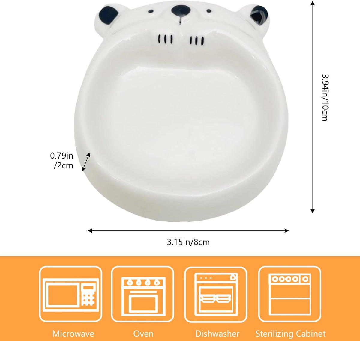 Cute Ceramic Bear Shaped Saucer Dish for Dipping Sauces, Soy Sauce, Vinegar - Cartoon Japanese Style, Glazed Underpainting, Perfect for Home Use, Fun and Unique Condiment Plate