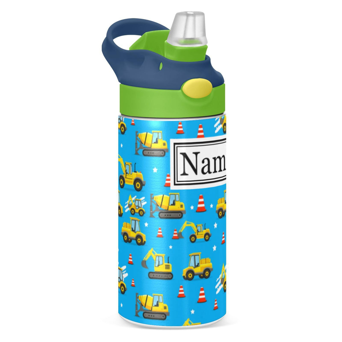 Personalized Name Water Bottles for Kids Cartoon Rats Cheese Custom Toddlers Insulated Stainless Steel with Straw Lid Tumbler Gift for Boys Girls Birthday School