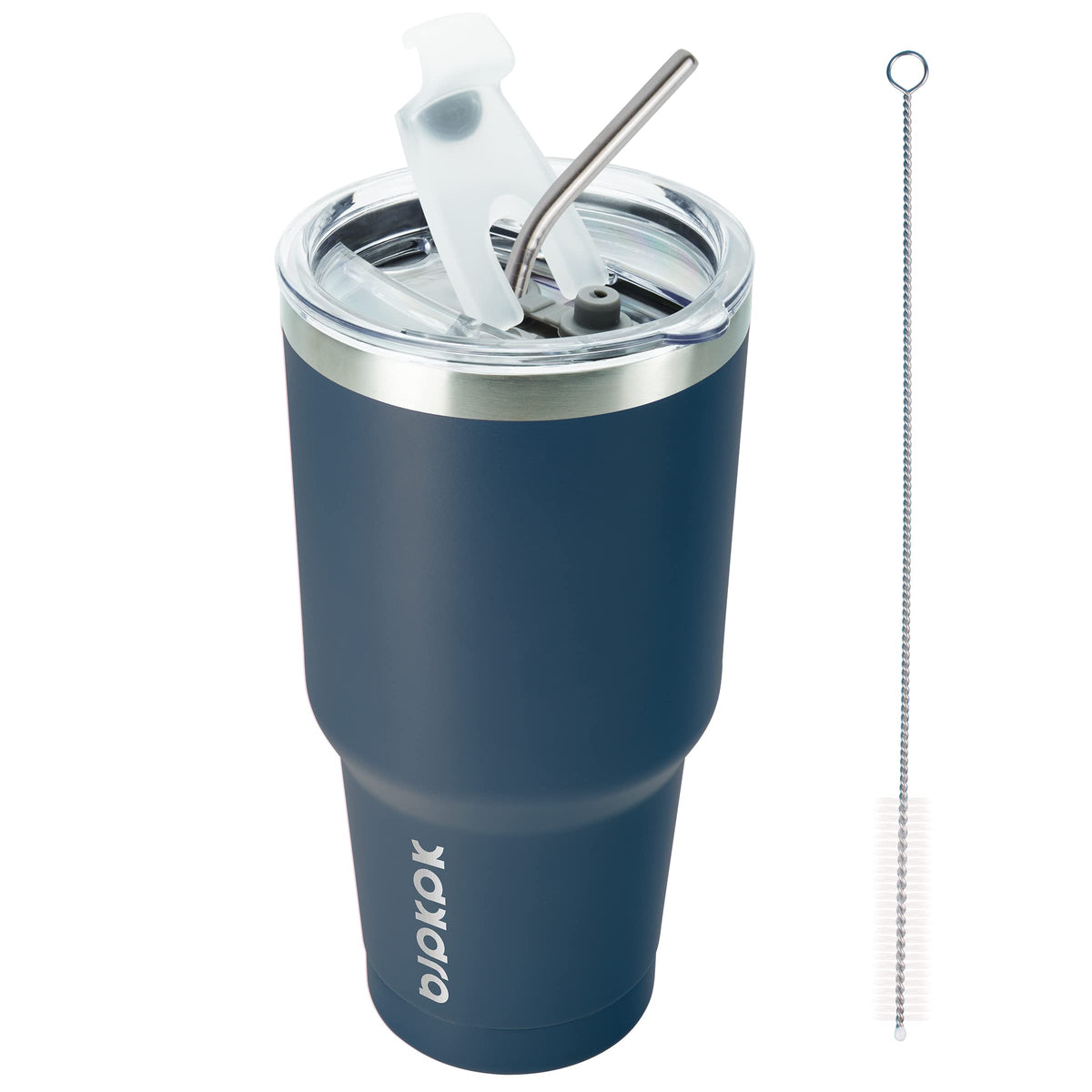 BJPKPK 30 oz Tumbler with Lid and Straw, Insulated Stainless Steel Cup