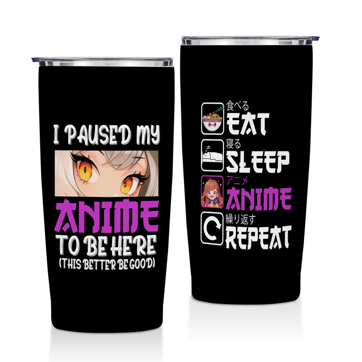 Cute Cat 20 oz Tumbler, Funny Cats Stainless Steel Insulated Water Bottle