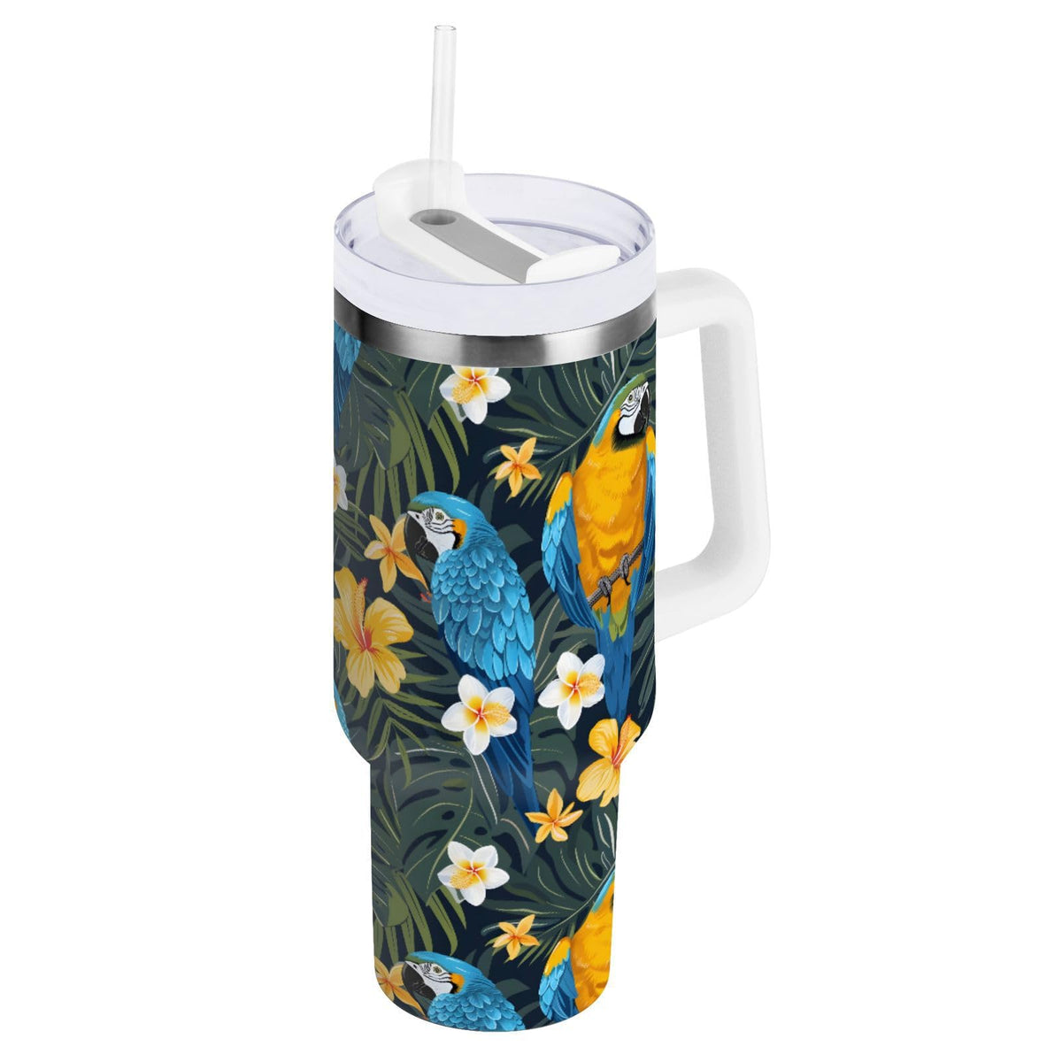 30oz Tumbler Cartoon Giraffes Insulated Coffee Cup Stainless Steel Travel Mug Car Water Bottle with Lid Straw Handle