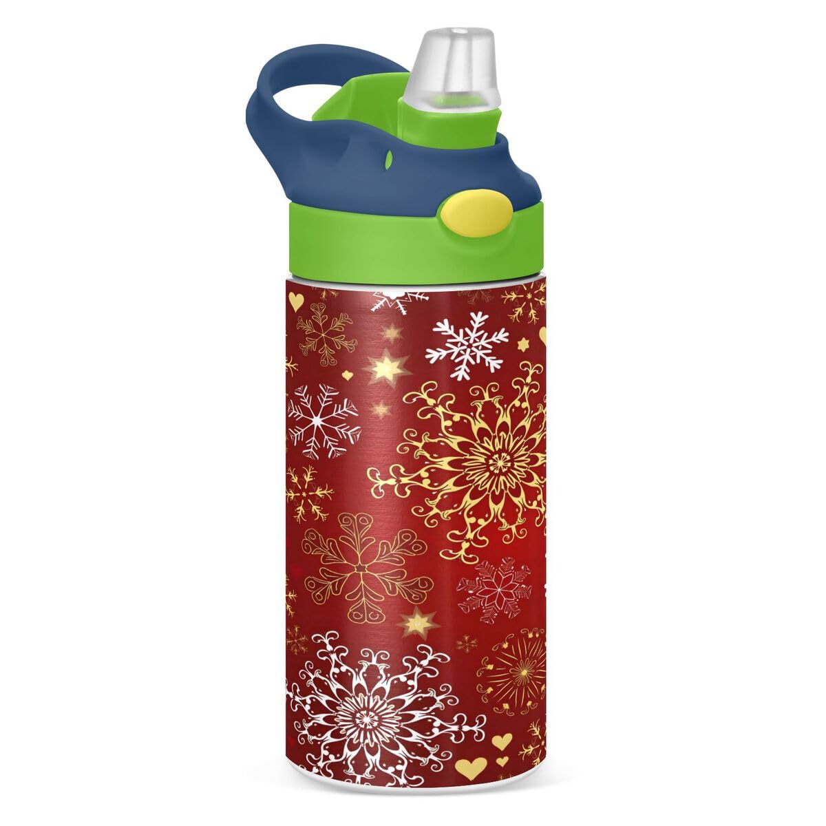 ALAZA Zebra Cartoon Blue Kids Water Bottles Insulated Stainless Steel Tumbler Travel Cup Lids Straw Double Walled Leakproof 12 OZ for Boys Girls
