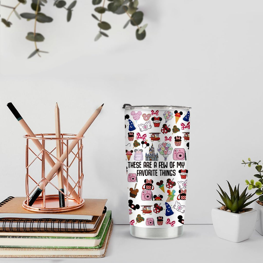 Vacation Trip Gift, Fairytale Fans Coffee Mug, Mouse Family Trip Snacks, Fairy Tales Gifts, Cartoon Character Lover Gift, Mouse Ice Cream, Insulated Stainless Steel Coffee Tumbler, BPA Free 20 oz