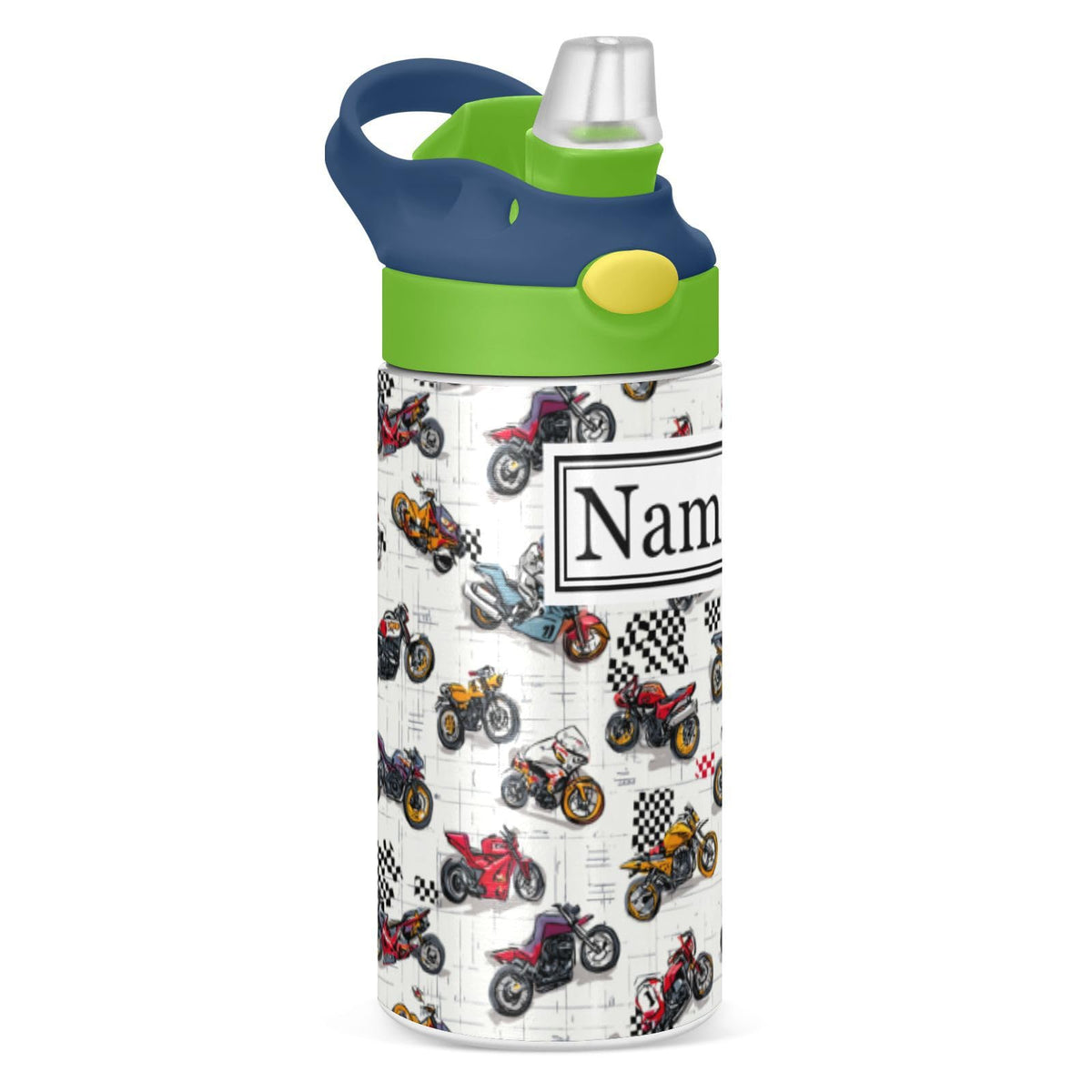 Personalized Name Water Bottles for Kids Cartoon Crocodiles Basketball Custom Toddlers Insulated Stainless Steel with Straw Lid Tumbler Gift for Boys Girls Birthday School