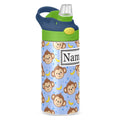 Personalized Name Water Bottles for Kids Cartoon Rats Cheese Custom Toddlers Insulated Stainless Steel with Straw Lid Tumbler Gift for Boys Girls Birthday School