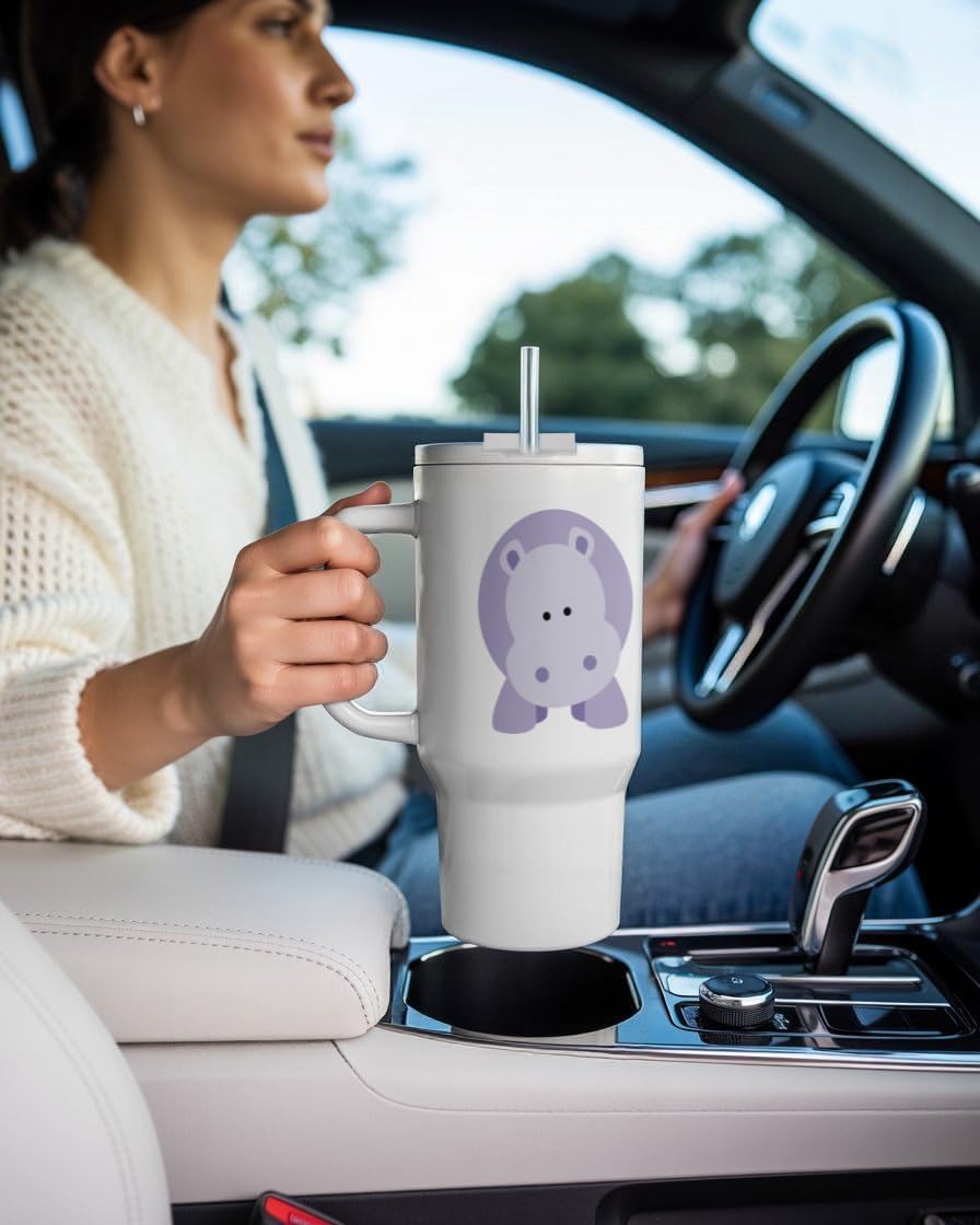 3dRose, Cute cartoon hippo, 40oz Tumbler