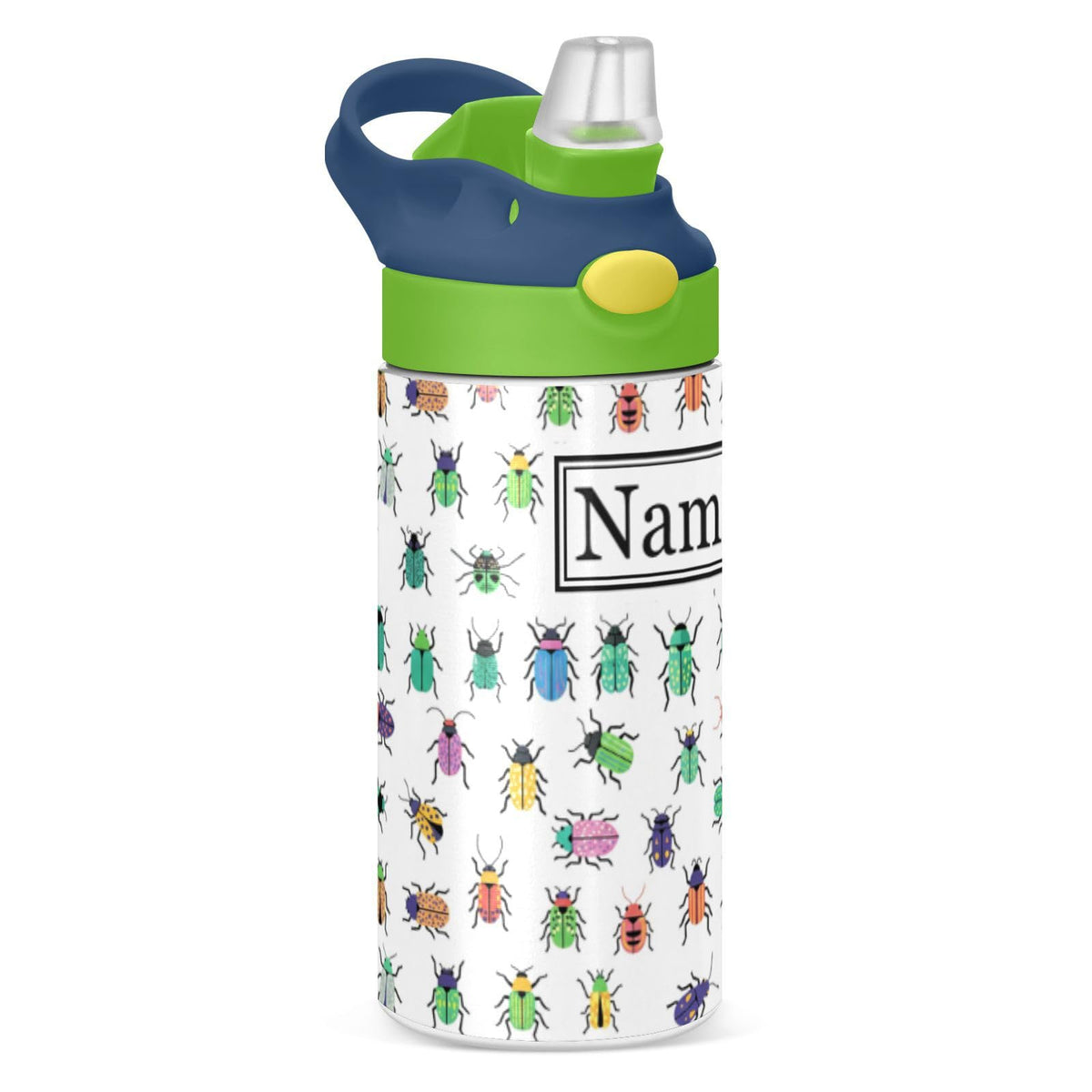 Personalized Name Water Bottles for Kids Cartoon Crocodiles Basketball Custom Toddlers Insulated Stainless Steel with Straw Lid Tumbler Gift for Boys Girls Birthday School
