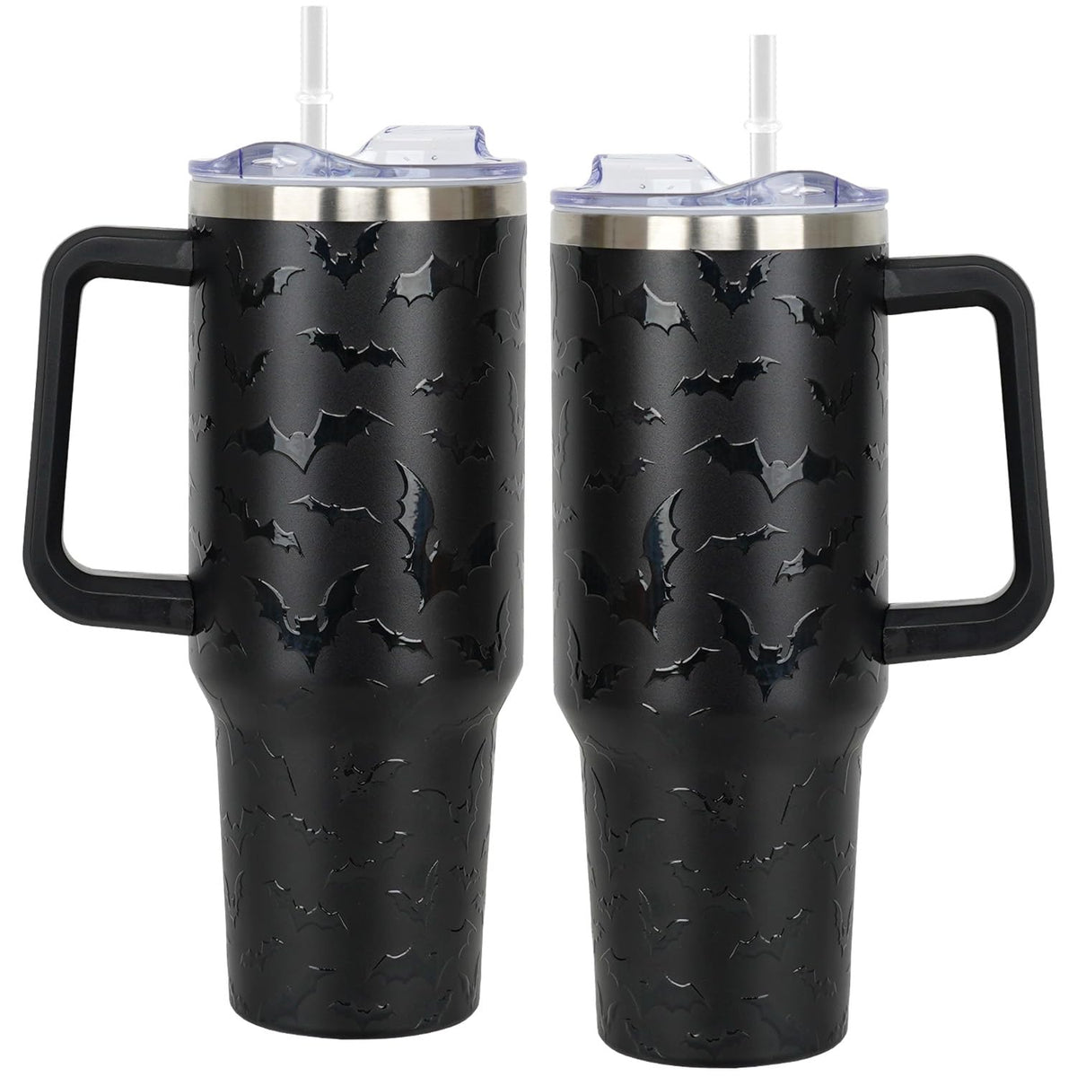 40 oz Christmas Tumbler with Handle Gifts for Girls Daughter Women, Christmas Stainless Steel Insulated Coffee Cups Tumblers with Lids and Straws, White