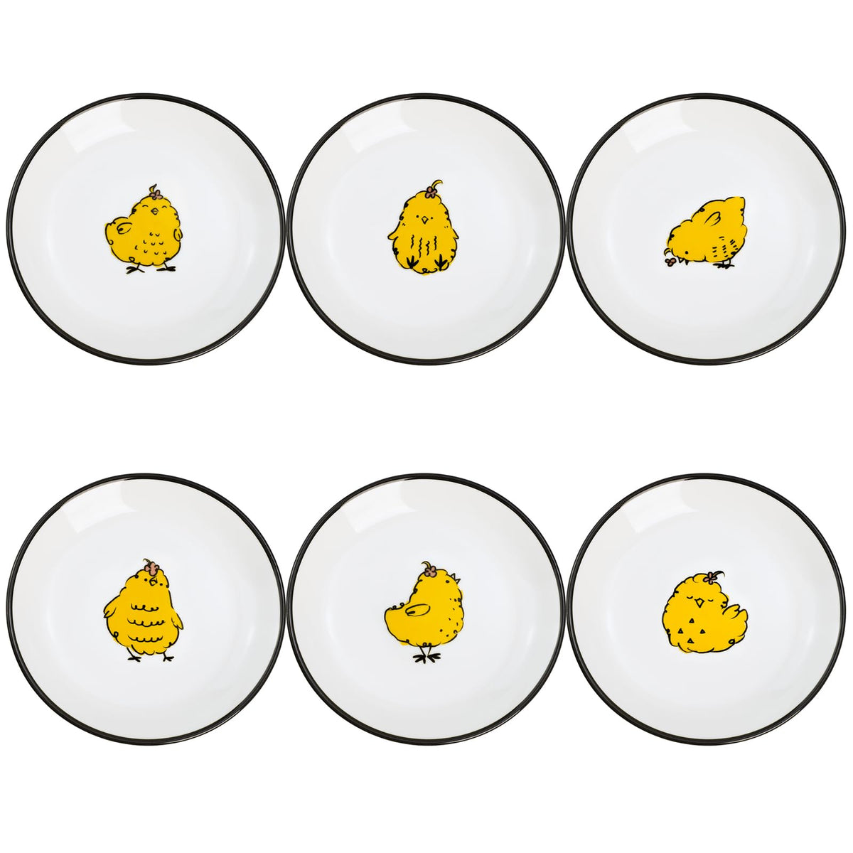 SOCOSY Cute Cartoon Animal Seasoning Dishes Sauce Dishes Sushi Dipping Bowls Appetizer Plates Little Cat Feeding Plates, Serving Dish for Home Kitchen Restaurant-Goose-3.5 Inch