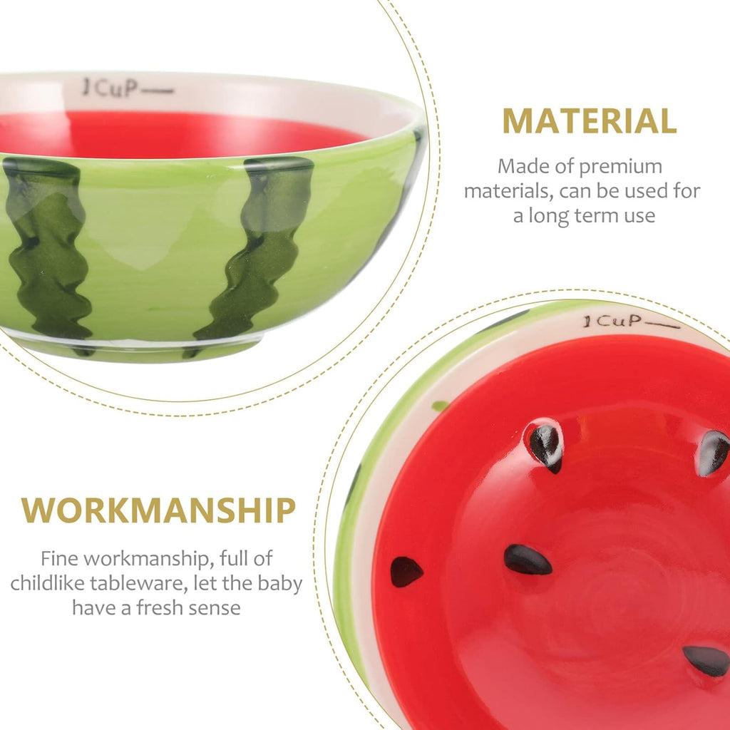 Kichvoe Watermelon Bowl Ceramic Fruit Shaped Bowls Cute Small Dessert Dish