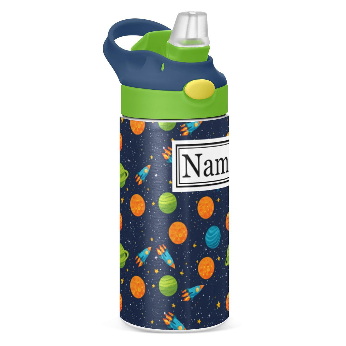 Personalized Name Water Bottles for Kids Cartoon Crocodiles Basketball Custom Toddlers Insulated Stainless Steel with Straw Lid Tumbler Gift for Boys Girls Birthday School