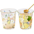 2 Pack 12 OZ Cute Floral Glass Cup Rabbit Drinking Glasses