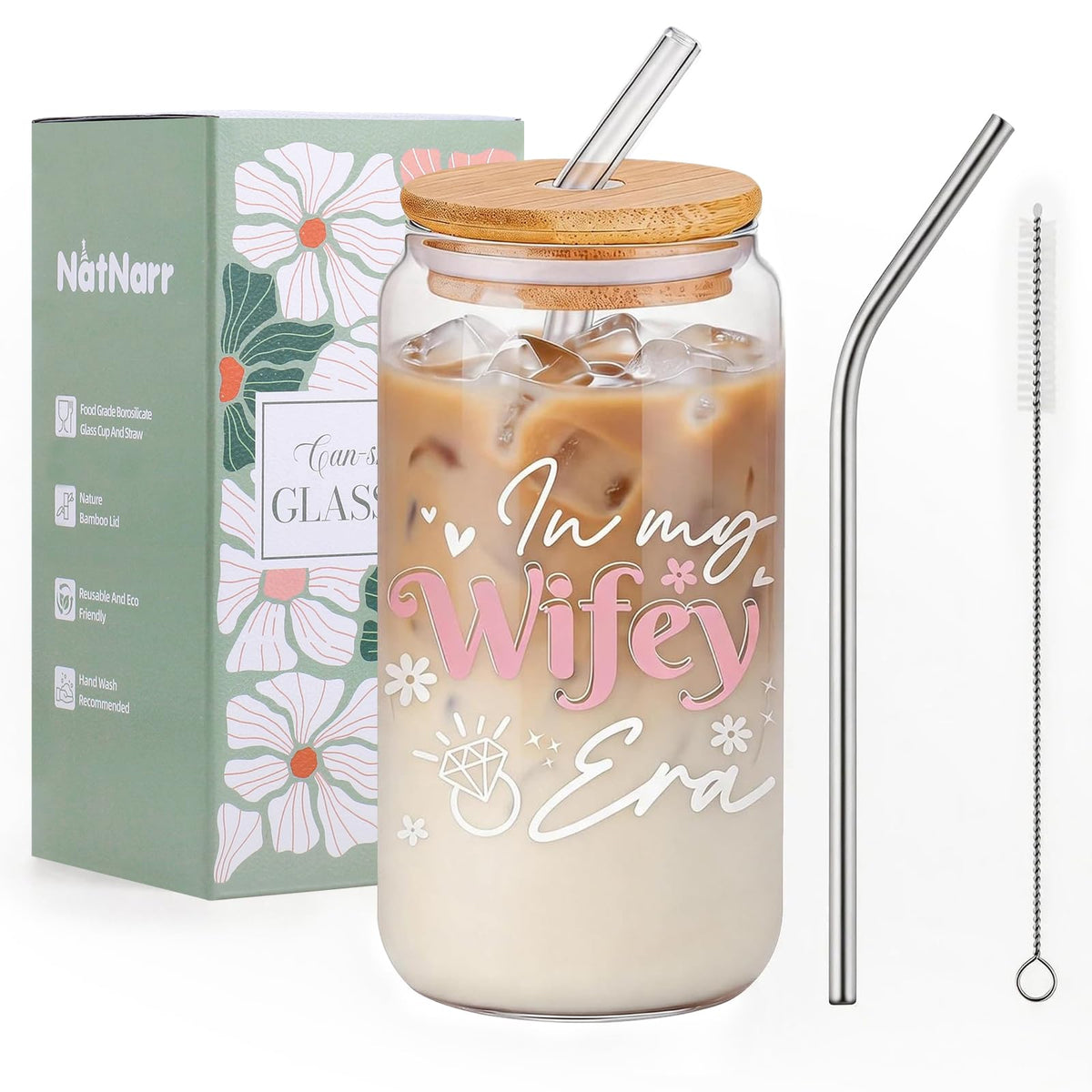 Black Bow Glass Cup with Lids And Straws Cute Halloween Gifts for Women