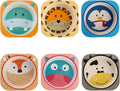 ZEAYEA 6 Pack 10 Oz Small Bowls, Durable Cartoon Bowls for Children, BPA Free Cute Snack Bowl, Square Dinner Tableware for Serving Soup, Cereal, Pasta, Ice Cream, Dishwasher Safe