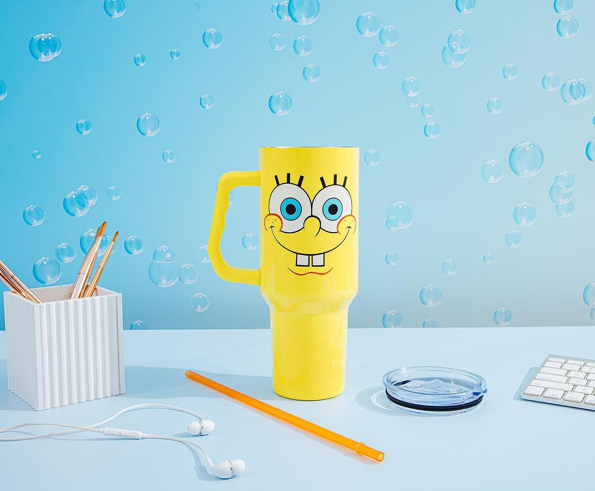 Silver Buffalo Spongebob Squarepants, Stainless Steel Tumbler, 40oz