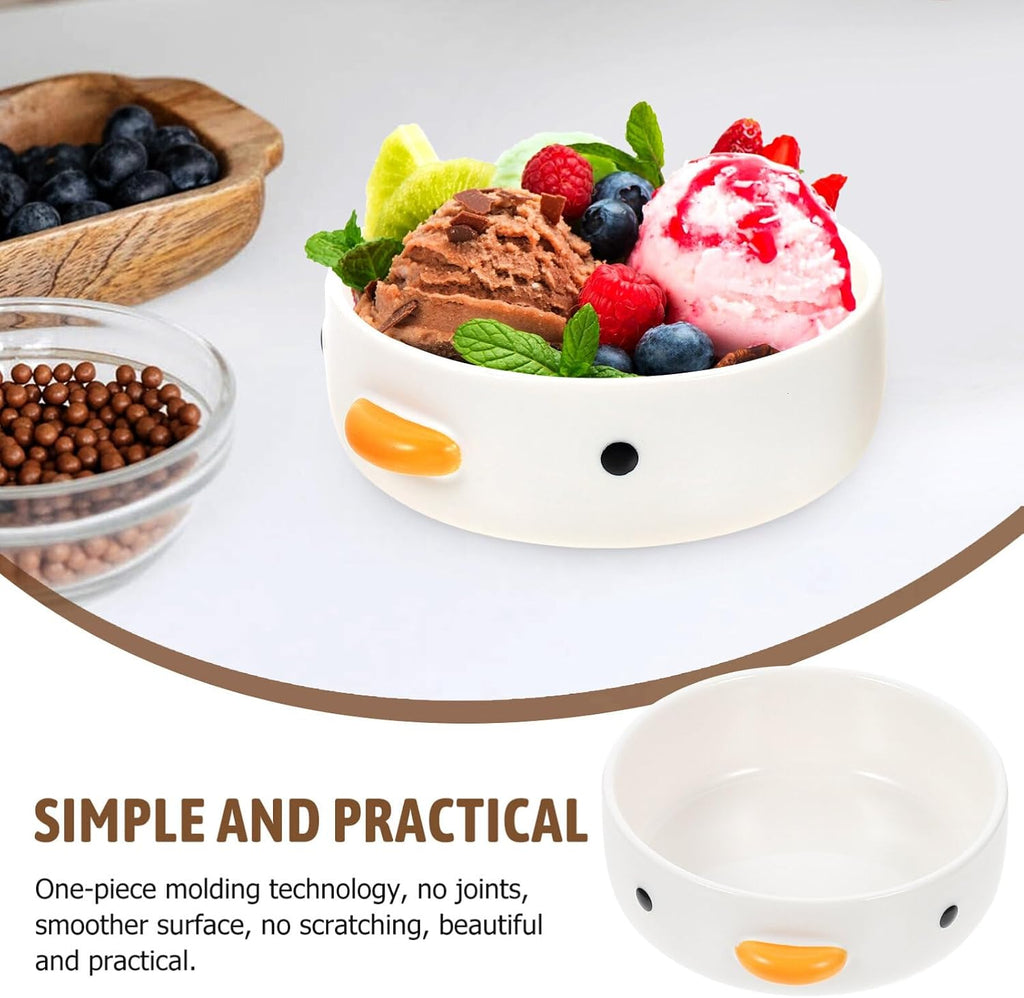 Luxshiny Ceramic Chick Design Dessert Bowl 3.54In Multi-Function Household Food Bowl Small Cute Sauce Dish for Snacks Appetizers Serving